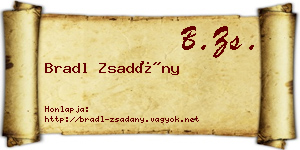 Bradl Zsadány névjegykártya